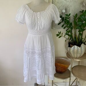 NWT Rachel Zoe 100% white cotton eyelet dress size M